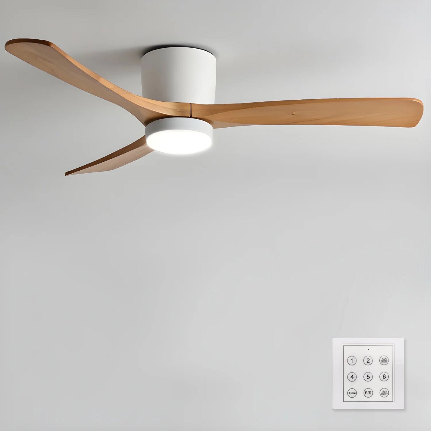 Nordic Wooden Ceiling Fan Light with LED Remote Control 18