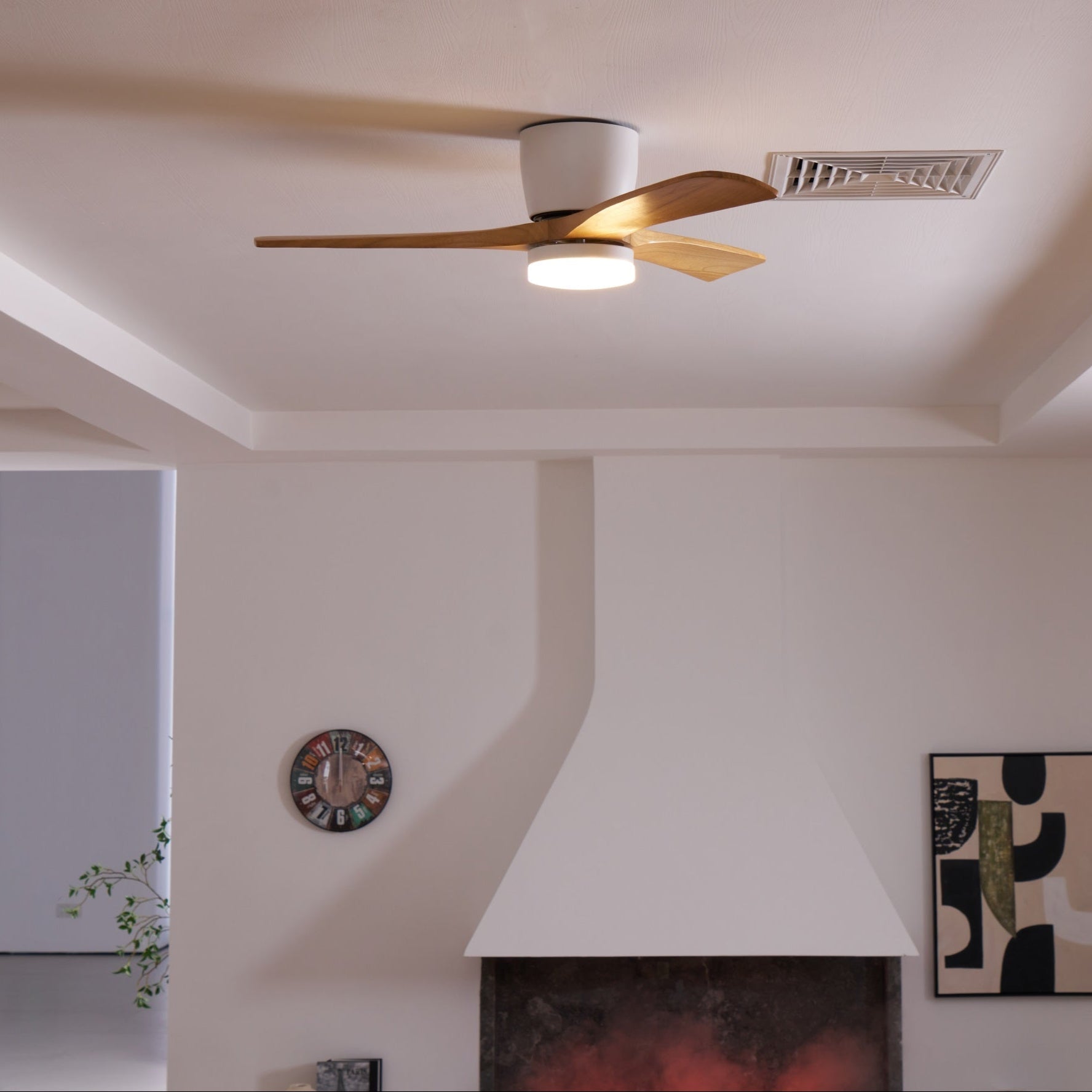 Nordic Wooden Ceiling Fan Light with LED Remote Control 23