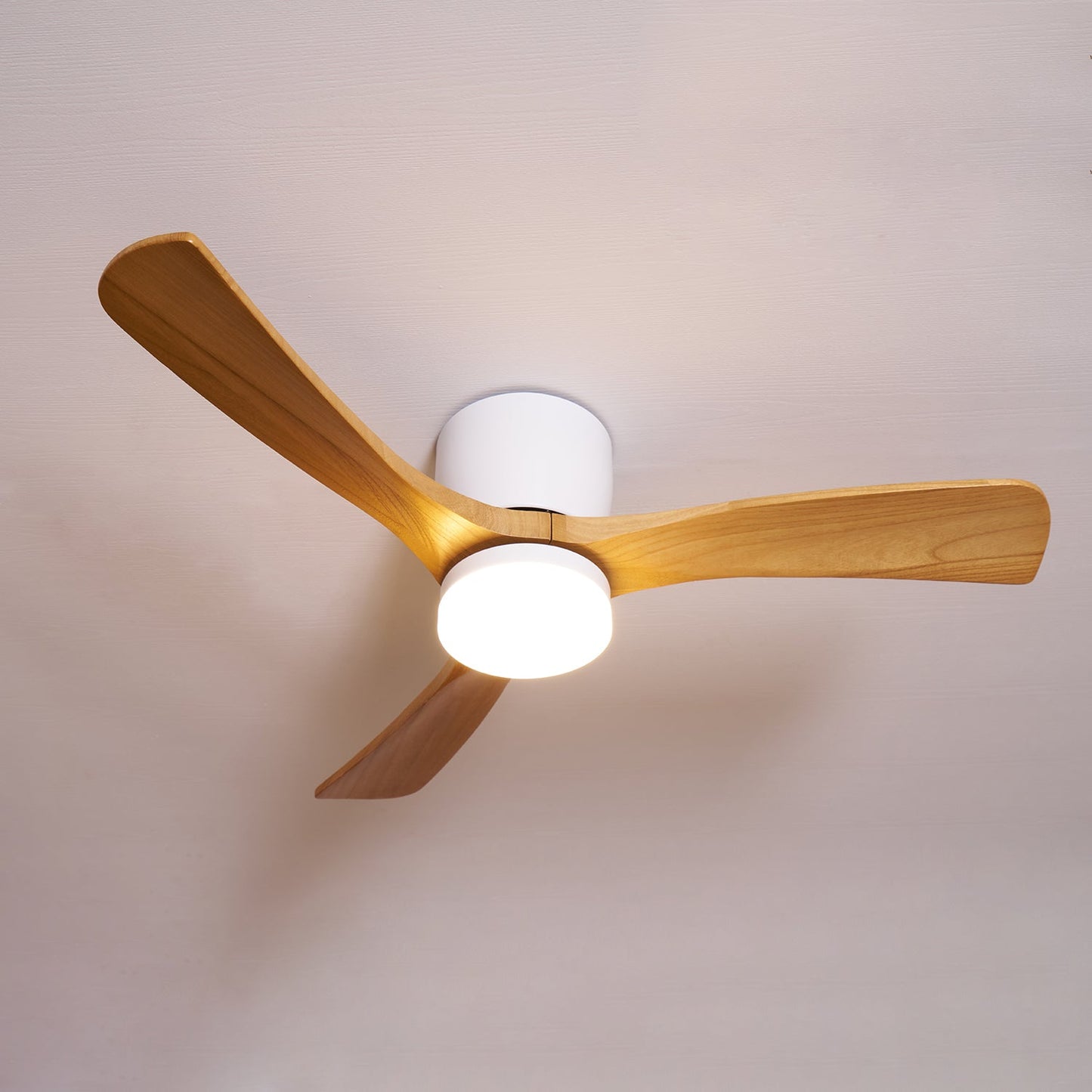 Nordic Wooden Ceiling Fan Light with LED Remote Control 24