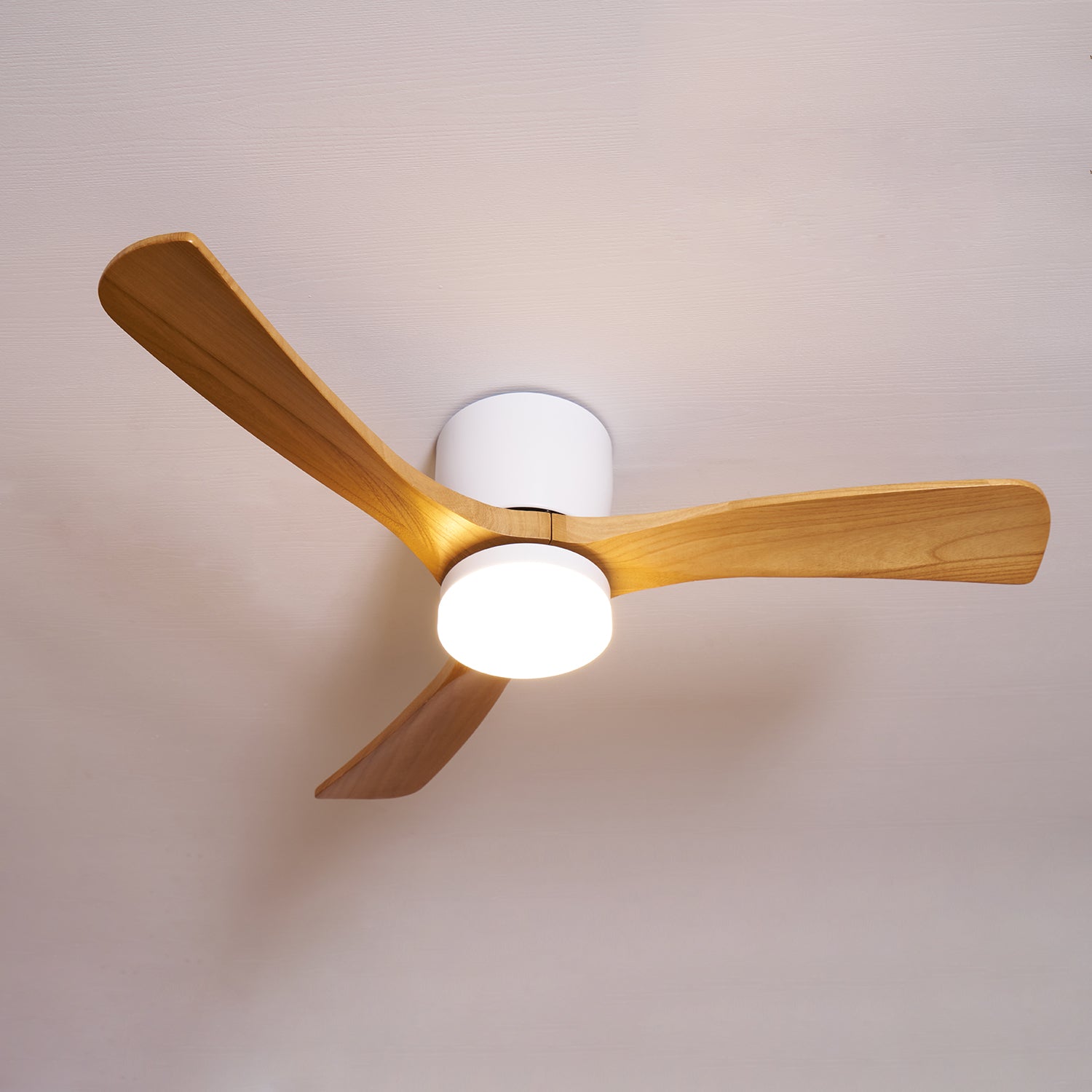 Nordic Wooden Ceiling Fan Light with LED Remote Control 24