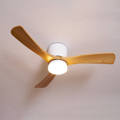 Nordic Wooden Ceiling Fan Light with LED Remote Control 24