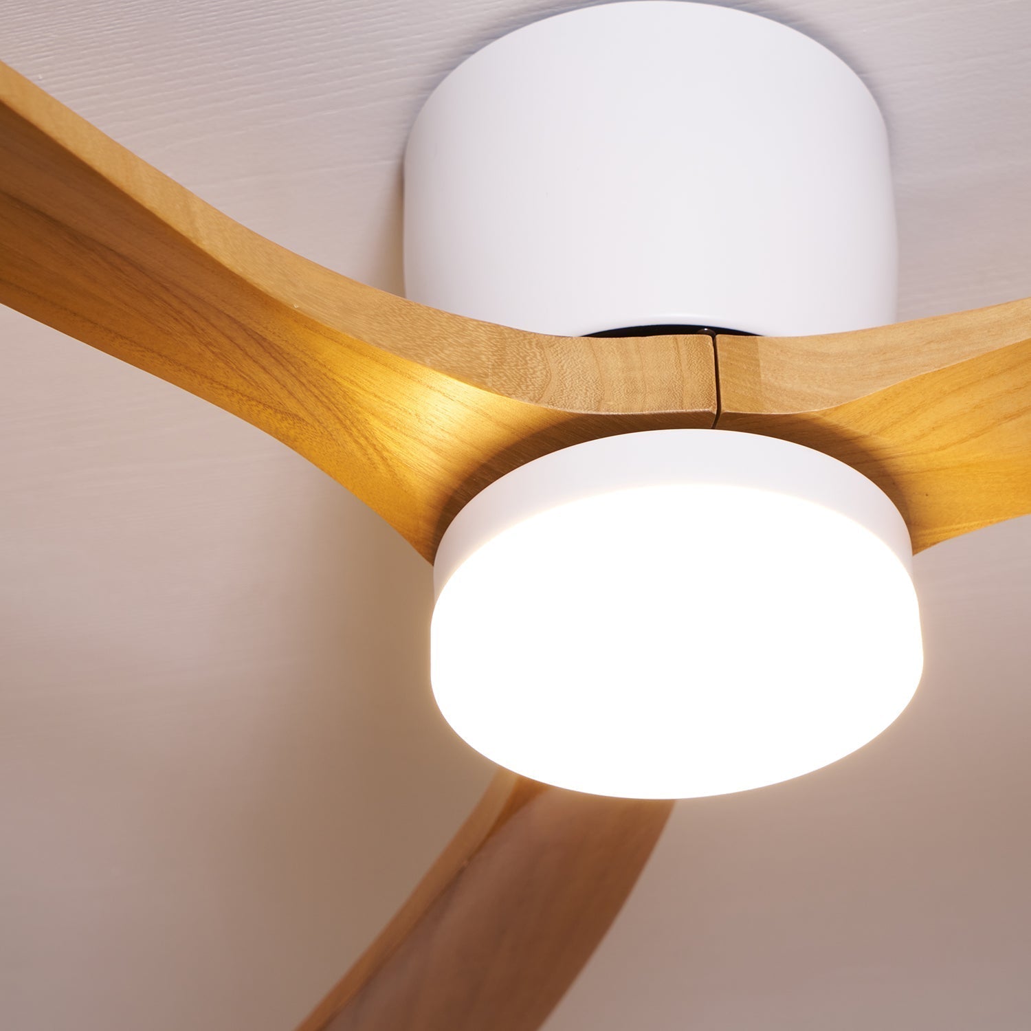 Nordic Wooden Ceiling Fan Light with LED Remote Control 25
