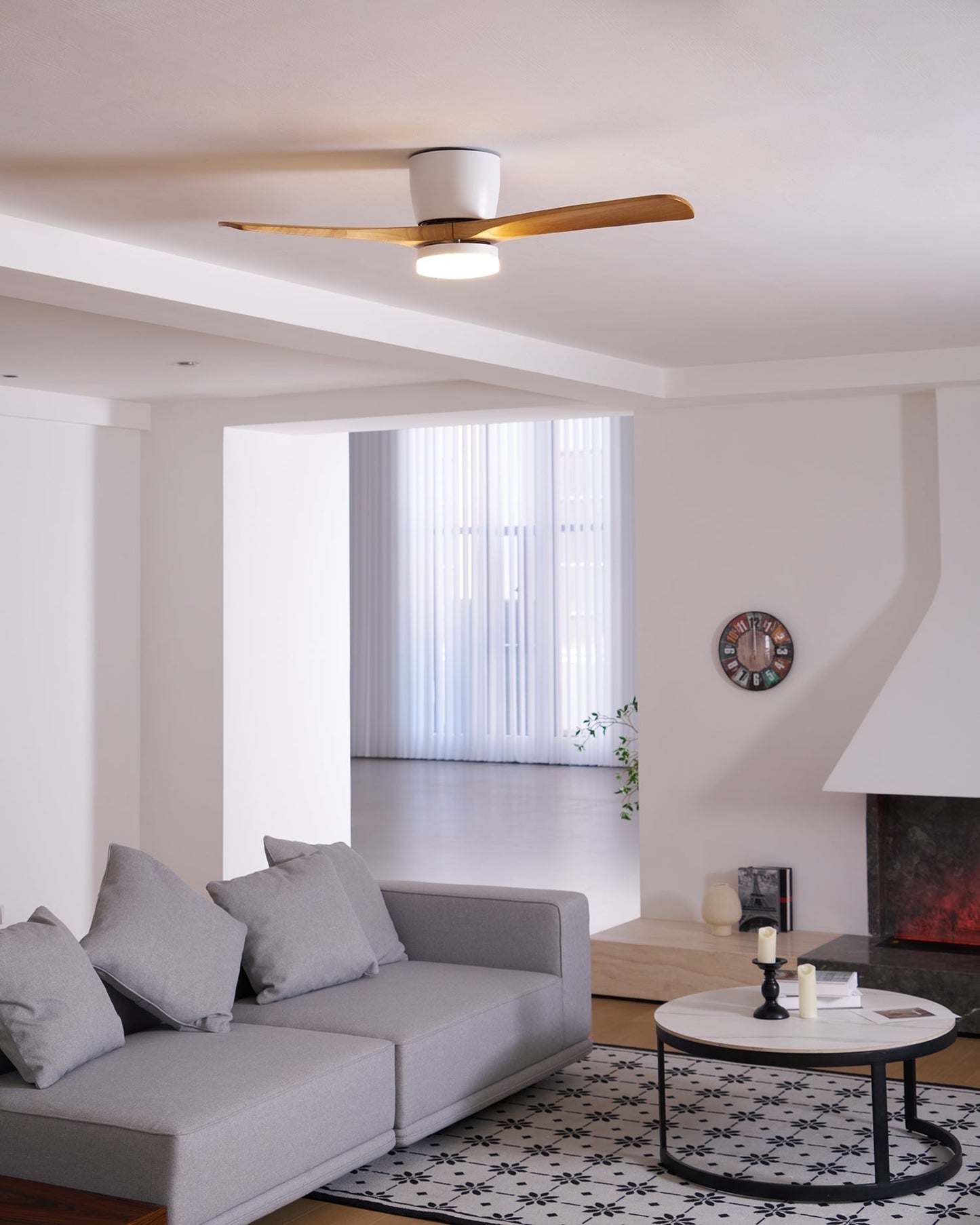 Nordic Wooden Ceiling Fan Light with LED Remote Control 28