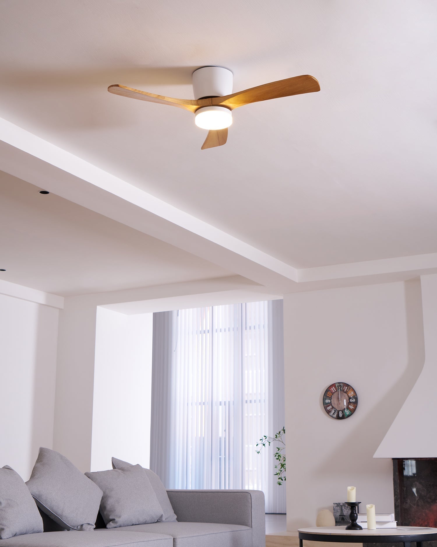 Nordic Wooden Ceiling Fan Light with LED Remote Control 29