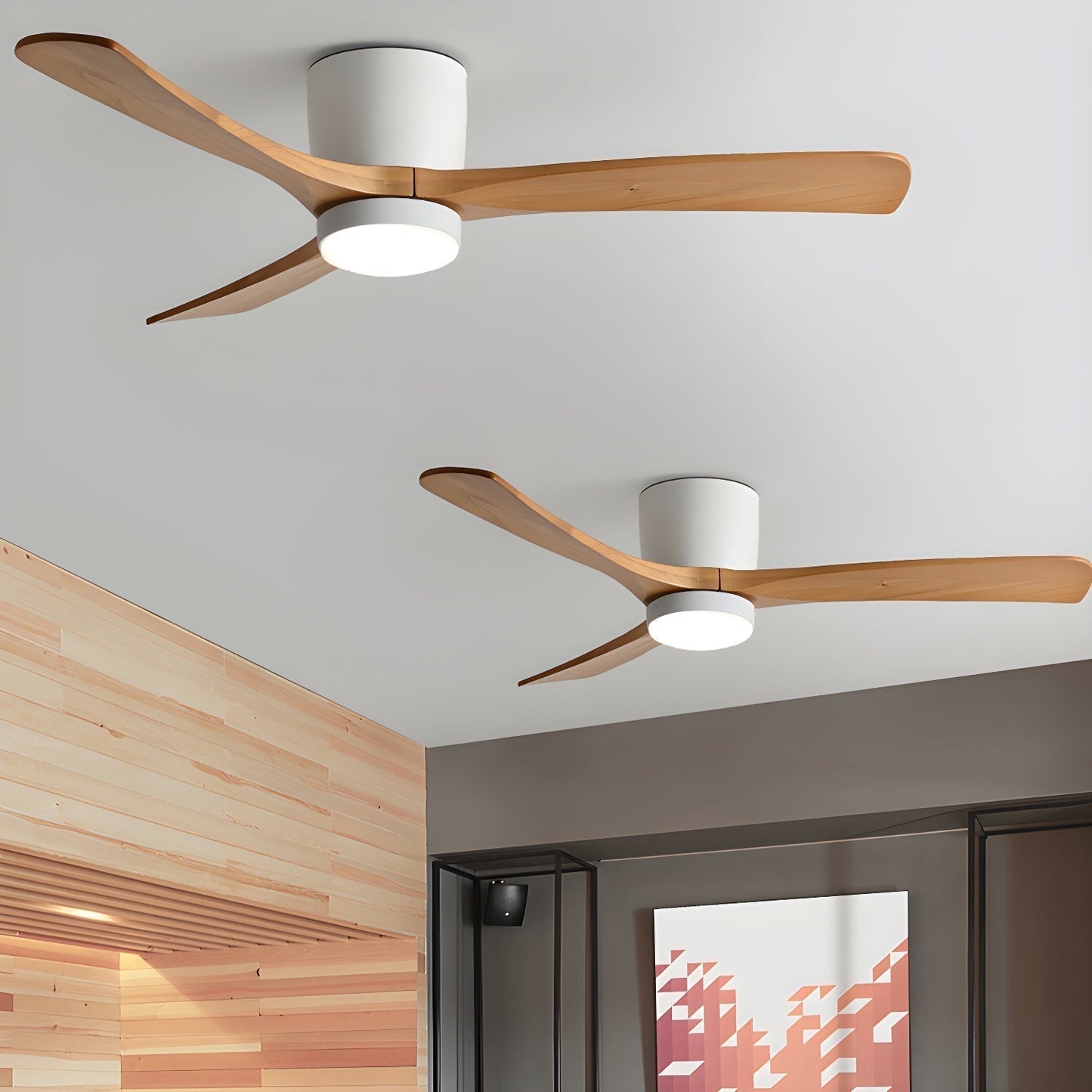 Nordic Wooden Ceiling Fan Light with LED Remote Control 2