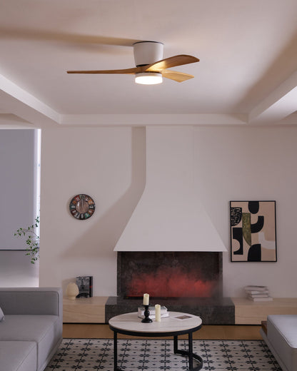 Nordic Wooden Ceiling Fan Light with LED Remote Control 30
