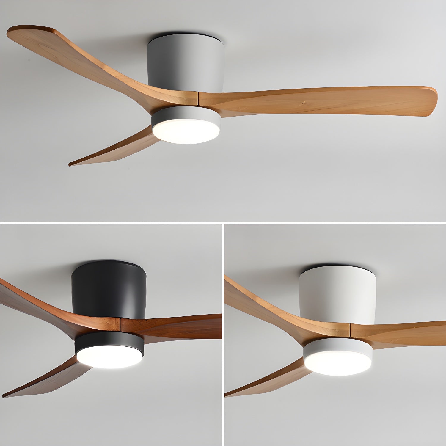 Nordic Wooden Ceiling Fan Light with LED Remote Control 3
