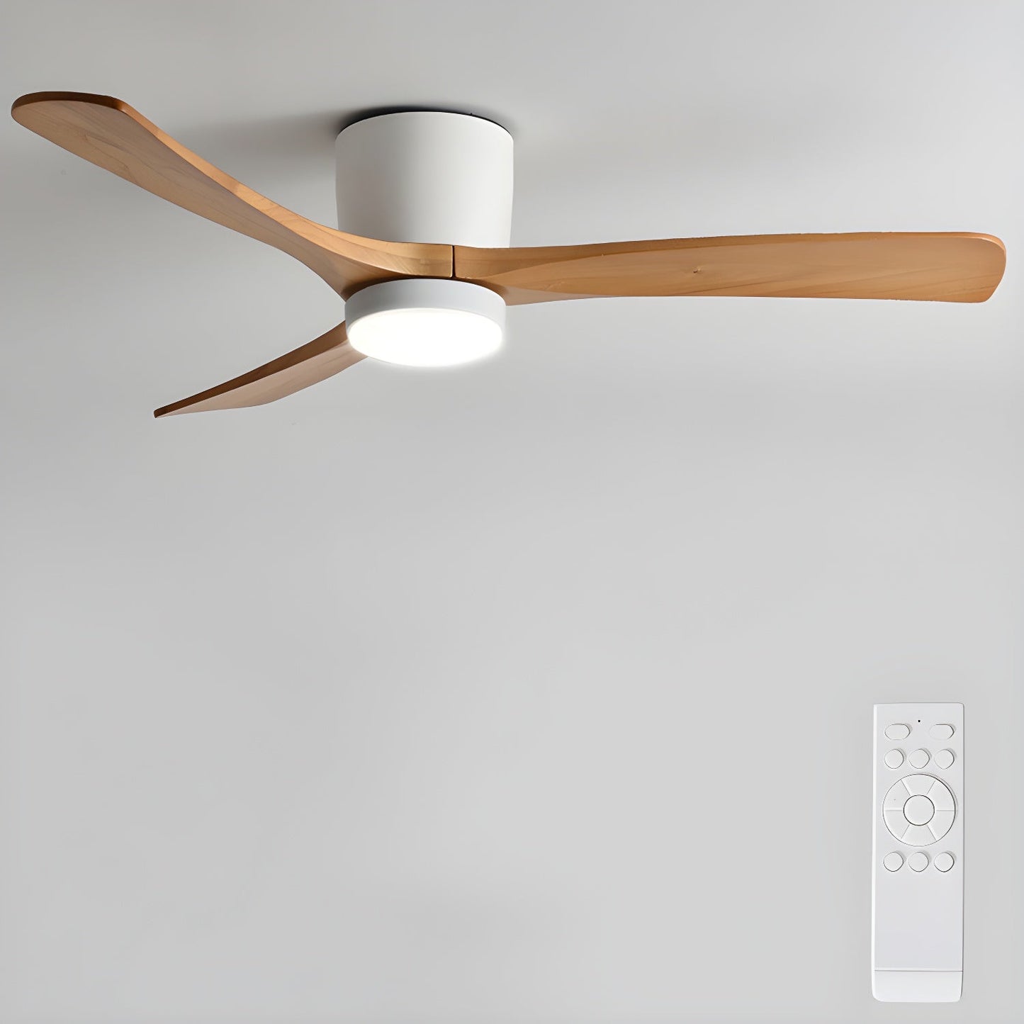Nordic Wooden Ceiling Fan Light with LED Remote Control 8