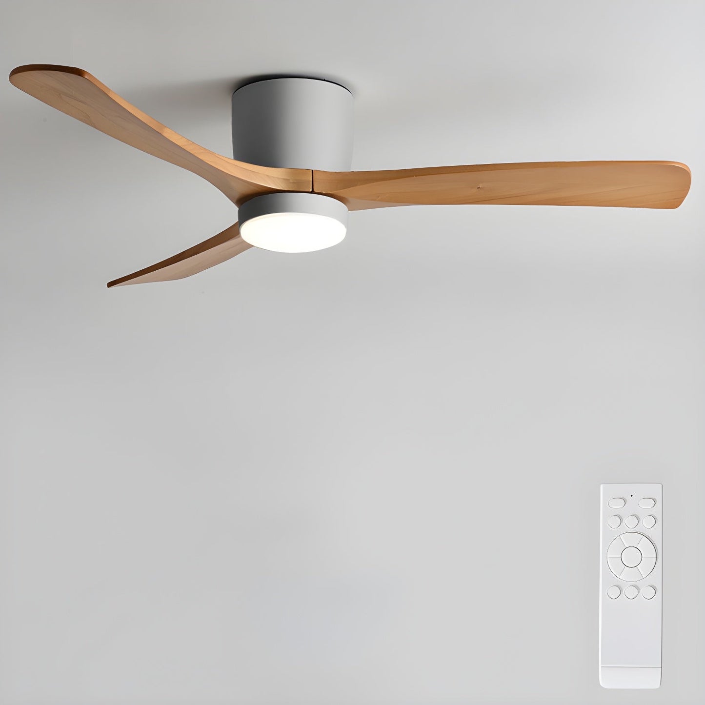 Nordic Wooden Ceiling Fan Light with LED Remote Control 9