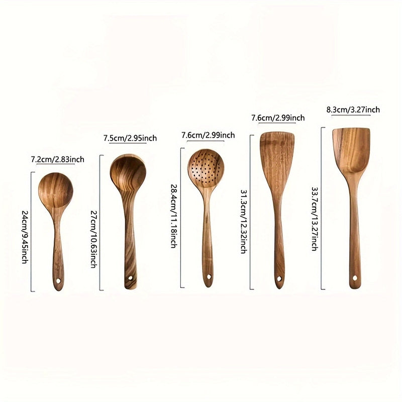 NordicChef 5-Piece Wooden Kitchen Utensil Set — Ergonomic & Eco 5