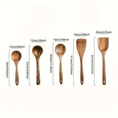 NordicChef 5-Piece Wooden Kitchen Utensil Set — Ergonomic & Eco 5