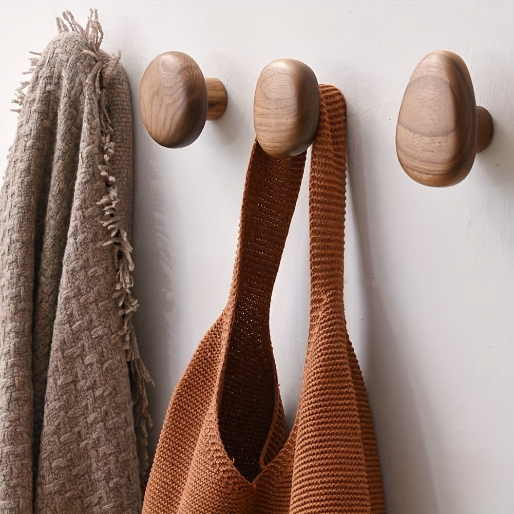 OakPebble Wooden Wall Hooks Set of 4 — Organic Design 2