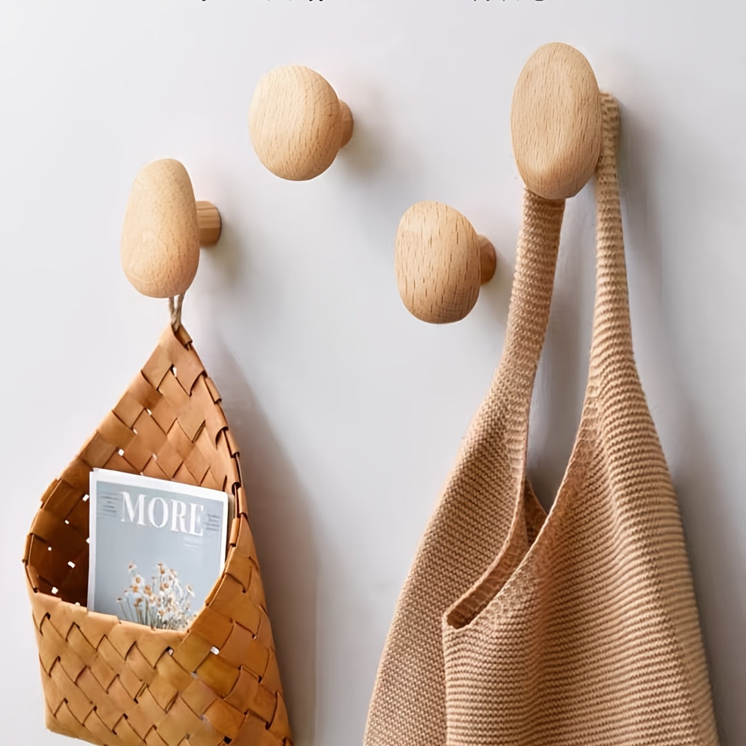 OakPebble Wooden Wall Hooks Set of 4 — Organic Design 7