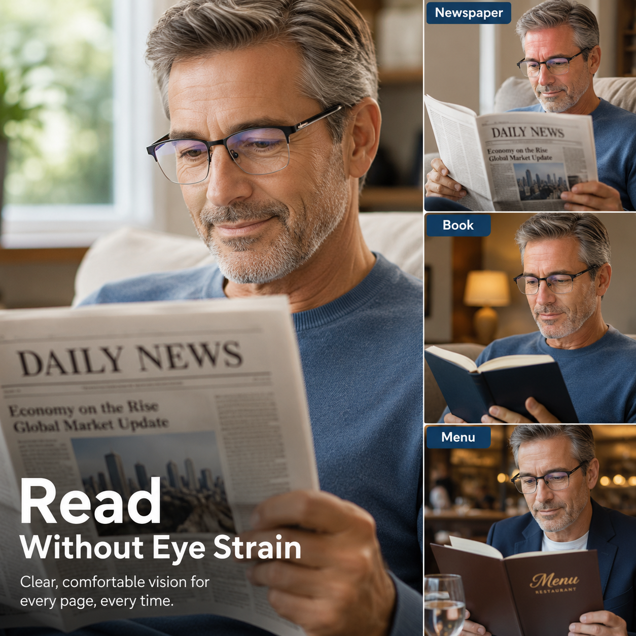 Optivista Progressive Reading Glasses — Blue Light & UV Protection 5