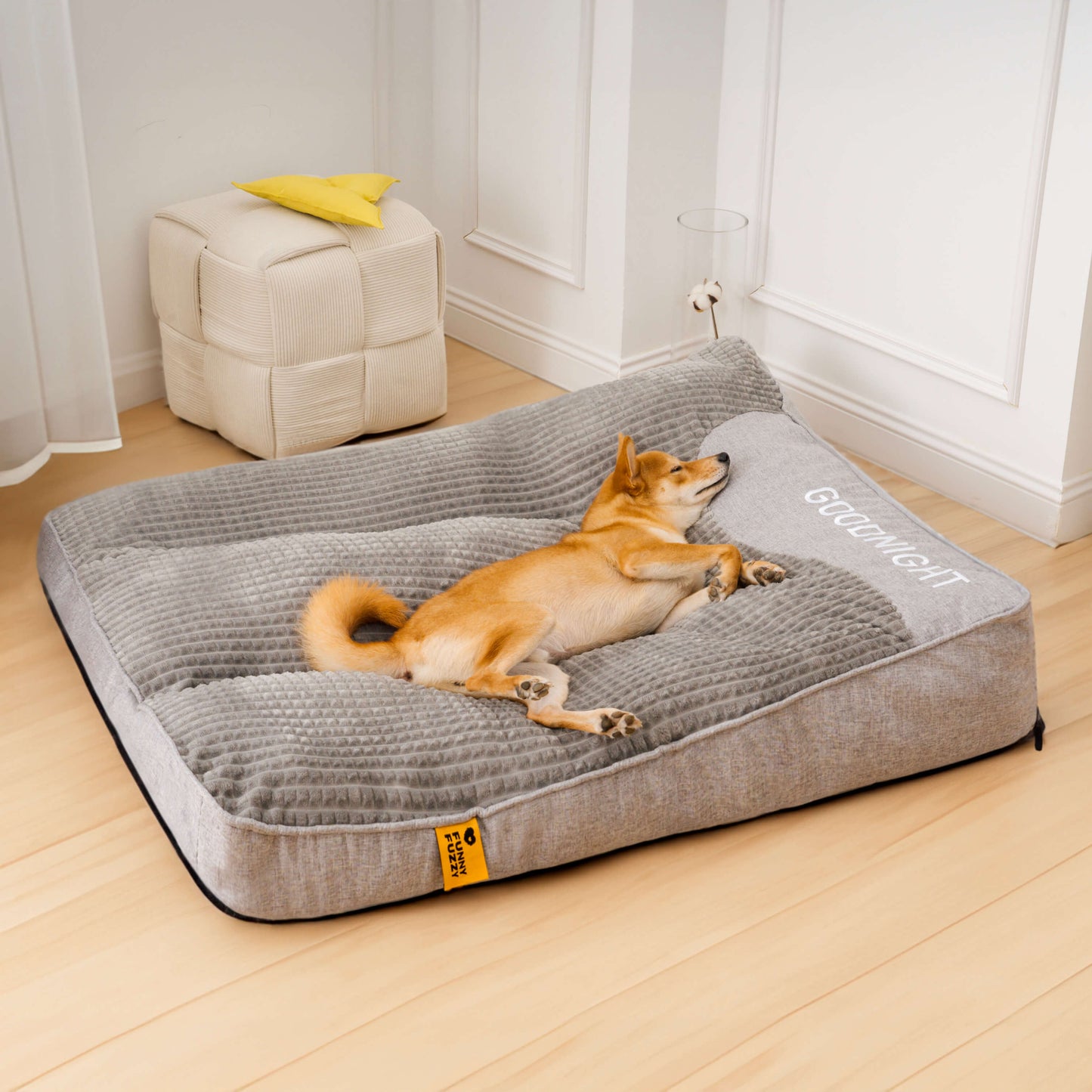 Orthopaedic Memory Foam Dog Bed with Raised Headrest 8