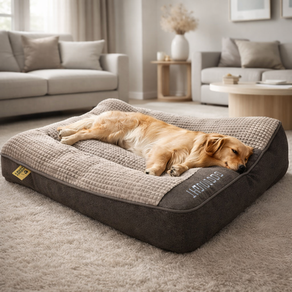 Orthopaedic Memory Foam Dog Bed with Raised Headrest 1
