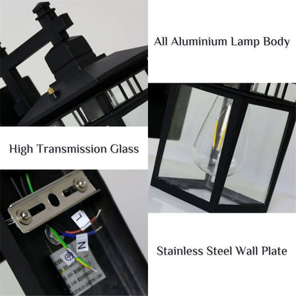 Outdoor Waterproof Lantern Wall Light — E27 IP23 Aluminum 10