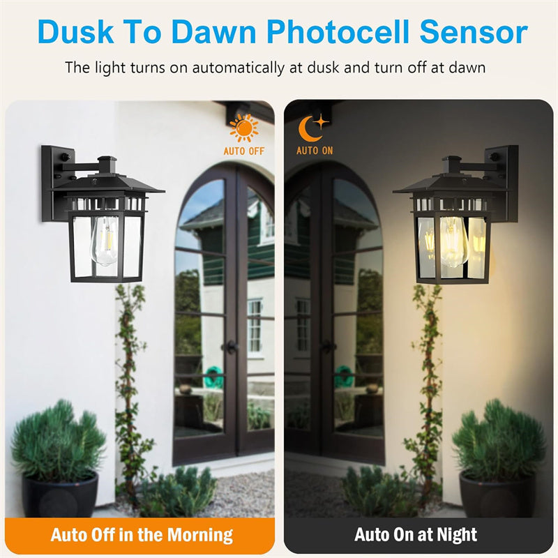 Outdoor Waterproof Lantern Wall Light — E27 IP23 Aluminum 11