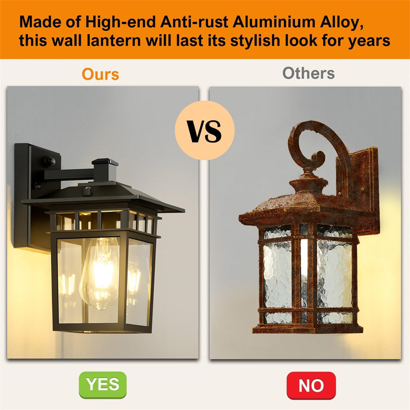 Outdoor Waterproof Lantern Wall Light — E27 IP23 Aluminum 13