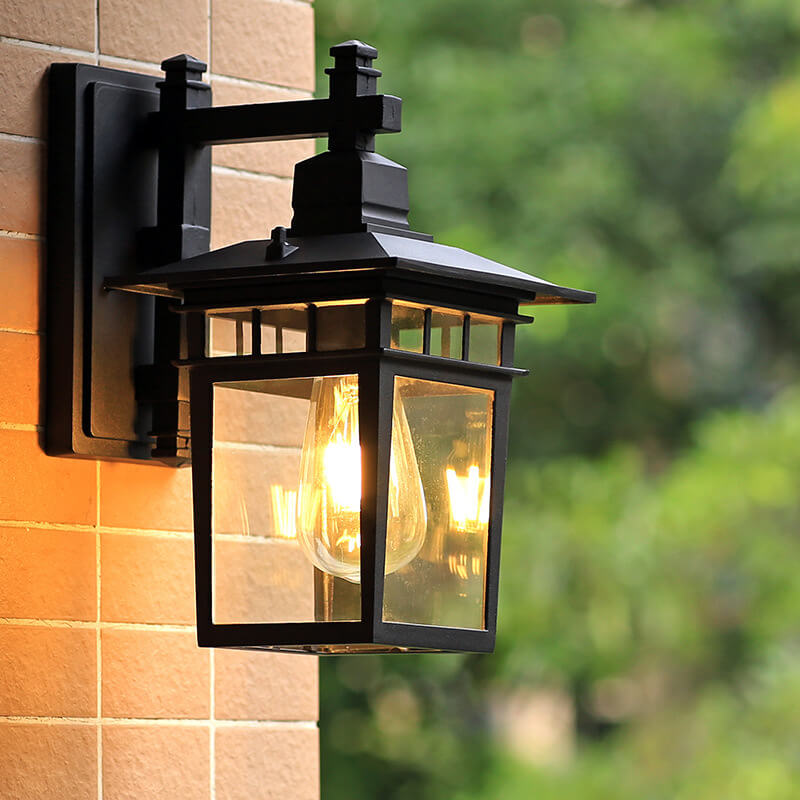 Outdoor Waterproof Lantern Wall Light — E27 IP23 Aluminum 8