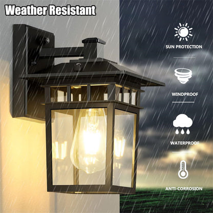 Outdoor Waterproof Lantern Wall Light — E27 IP23 Aluminum 9