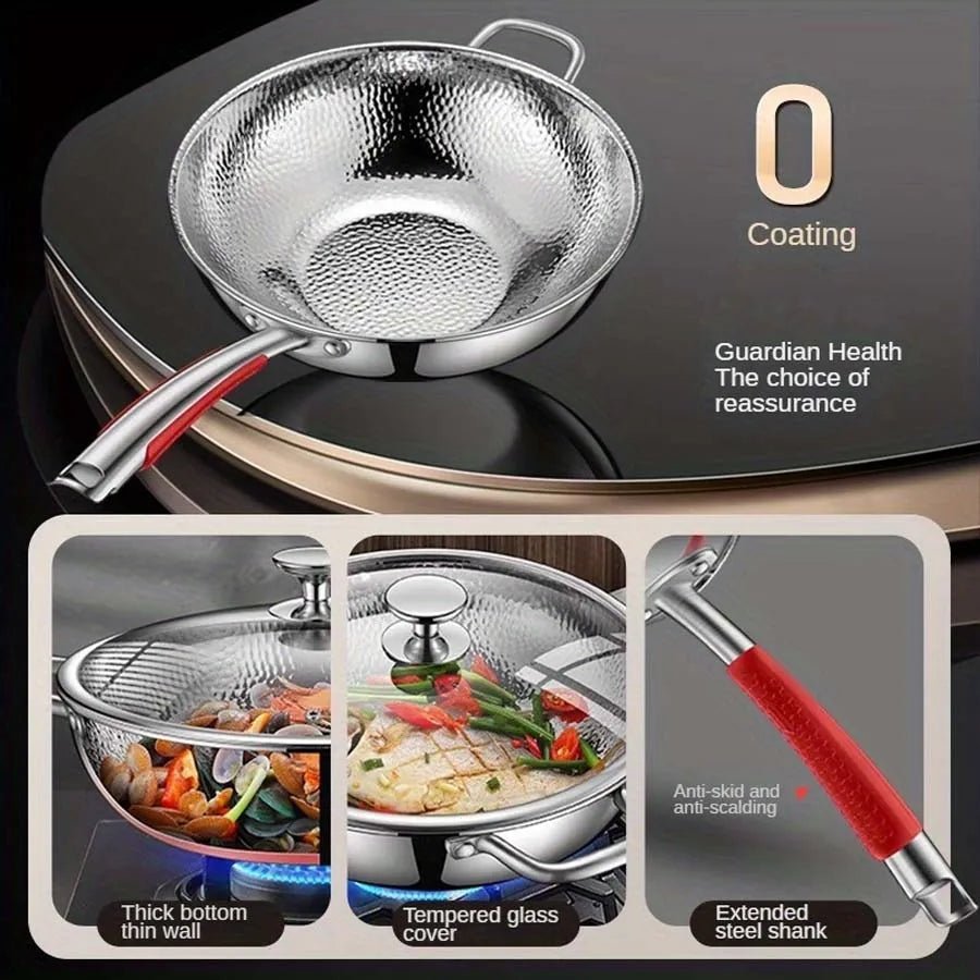 PANVION Round Bottom Wok — Stainless Steel 30 cm Induction 5