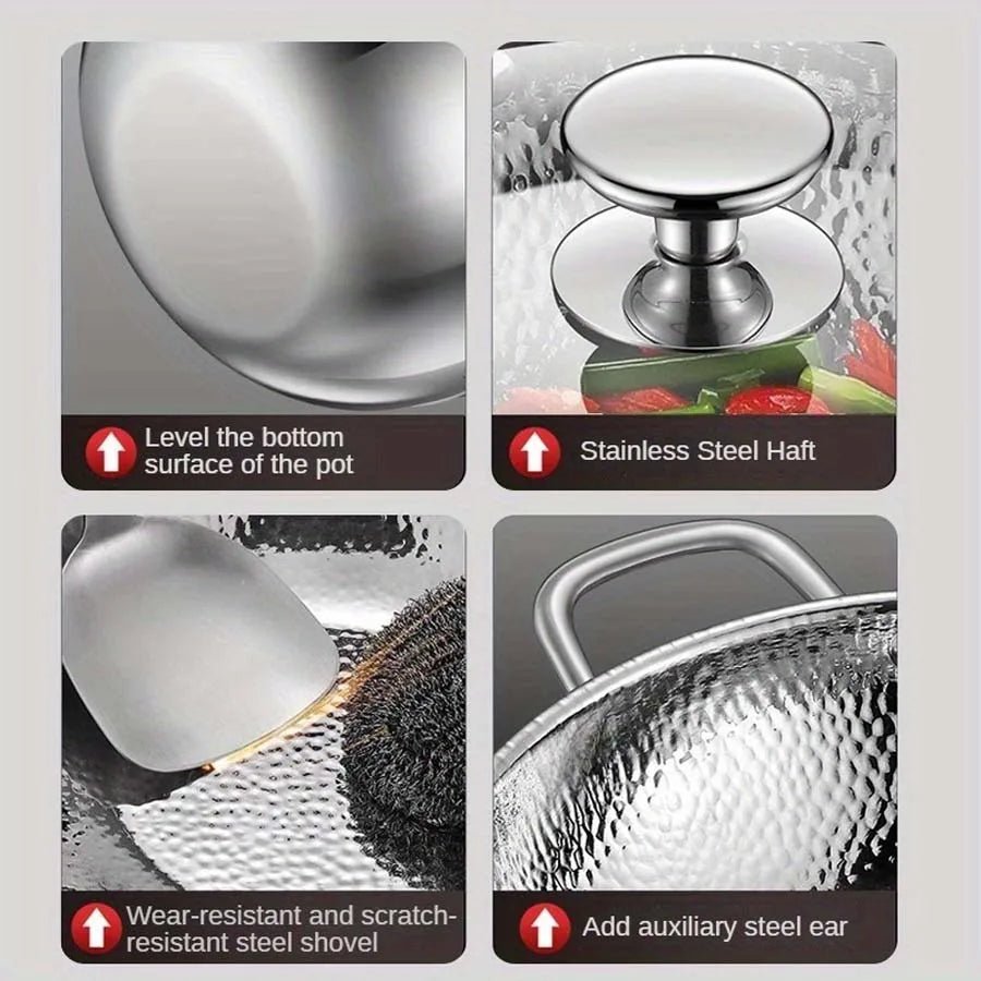 PANVION Round Bottom Wok — Stainless Steel 30 cm Induction 6