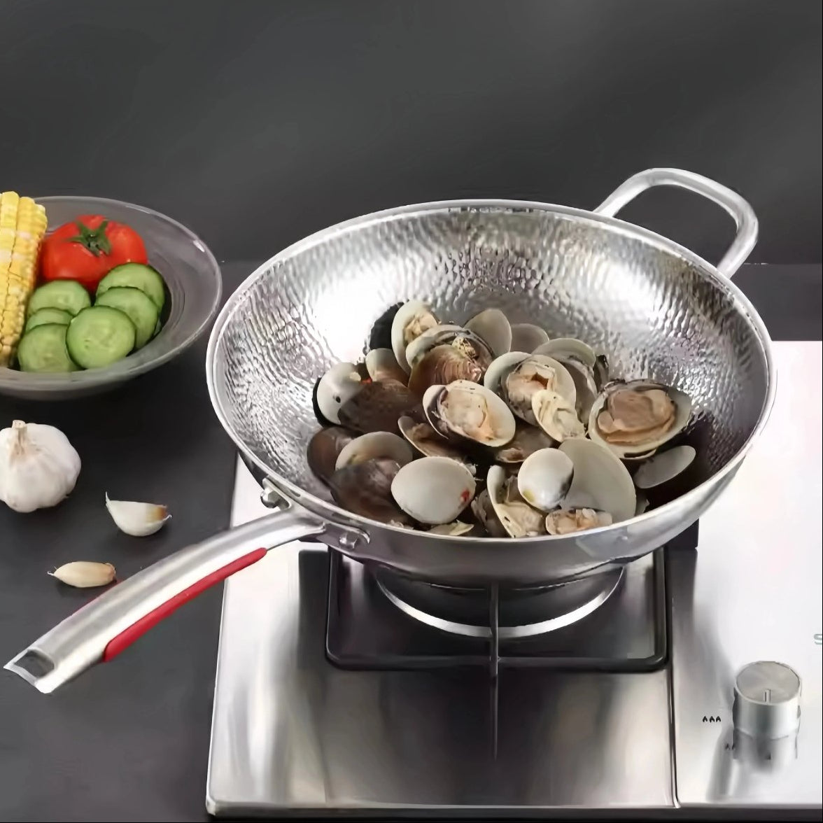 PANVION Round Bottom Wok — Stainless Steel 30 cm Induction 1