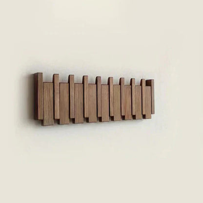 Piano Key Wooden Wall Coat Rack — Walnut & Beech Wood 5