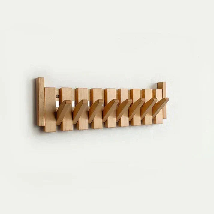 Piano Key Wooden Wall Coat Rack — Walnut & Beech Wood 6