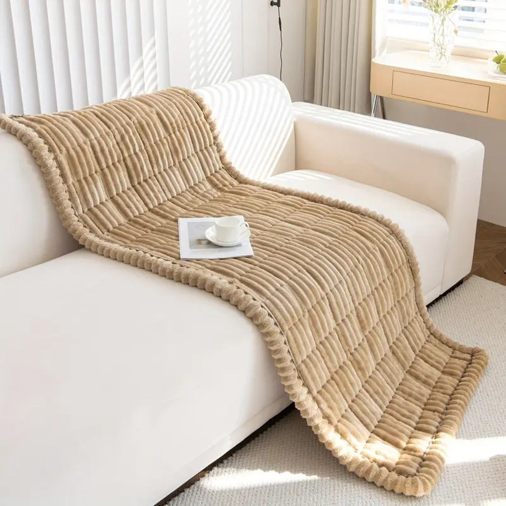 Plush Sofa Protector — Non-Slip Flannel Cover with Pleated Edges 10
