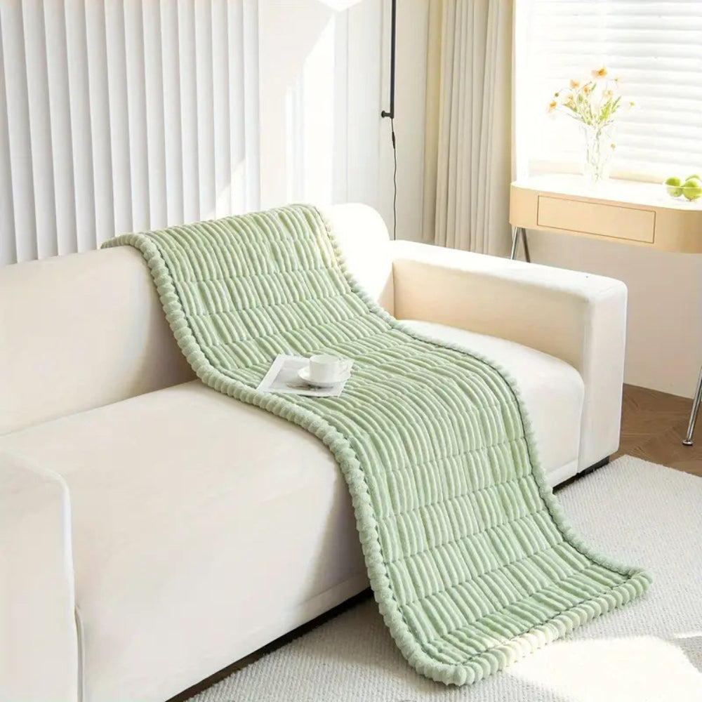 Plush Sofa Protector — Non-Slip Flannel Cover with Pleated Edges 11