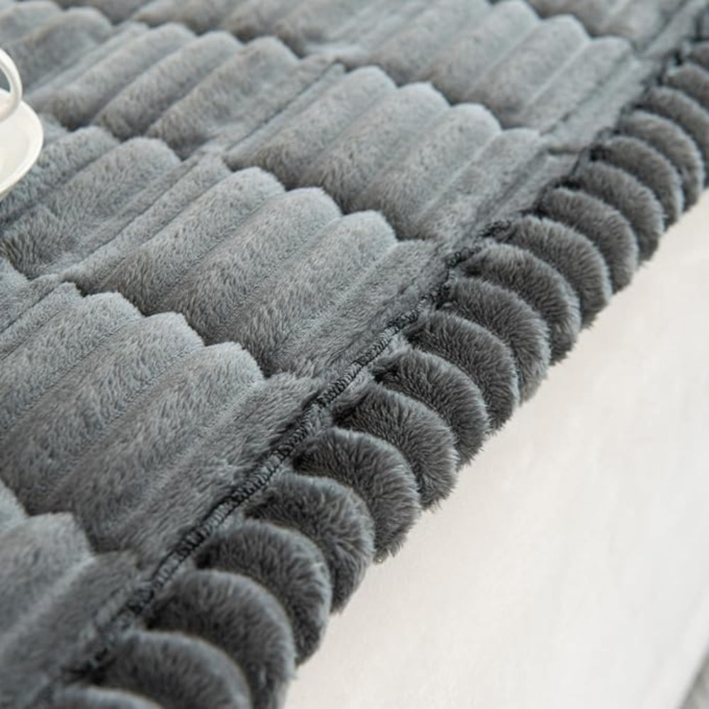 Plush Sofa Protector — Non-Slip Flannel Cover with Pleated Edges 8