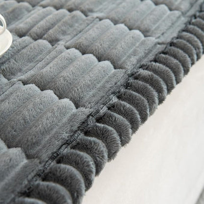 Plush Sofa Protector — Non-Slip Flannel Cover with Pleated Edges 8