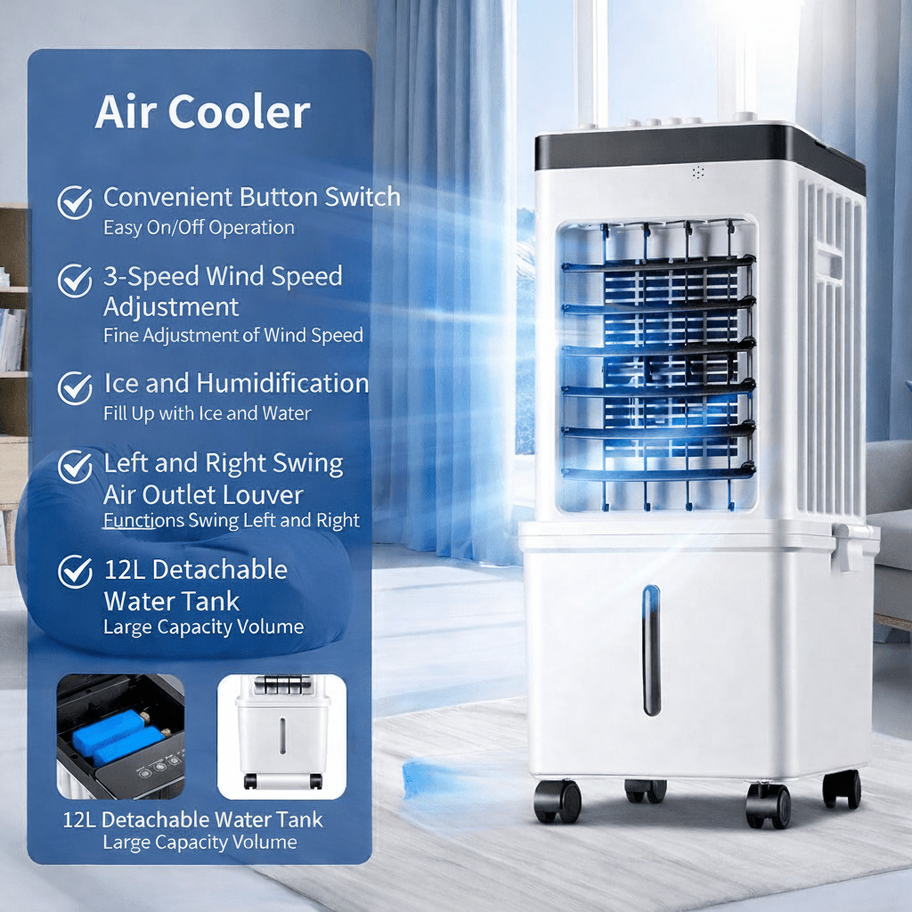 Portable 3-in-1 Air Cooler Fan — No Exhaust Hose Needed 5