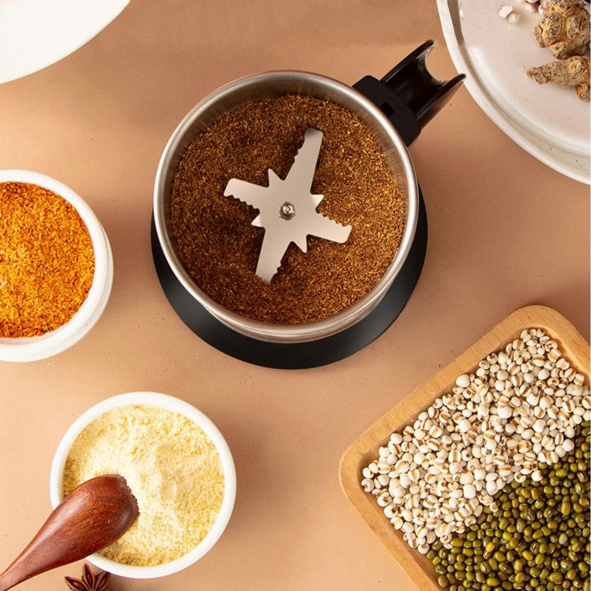 Portable Electric Food Mill — One-Touch Coffee & Spice Grinder 4