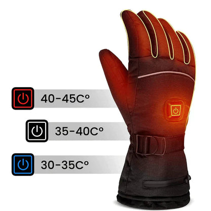 Rechargeable Heated Gloves Waterproof — 3 Heat Settings 3