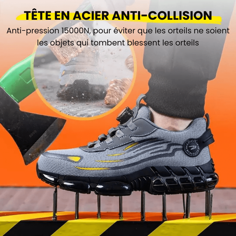 Steel Toe Safety Shoes with Rotating Closure — Unisex Work Boots 11