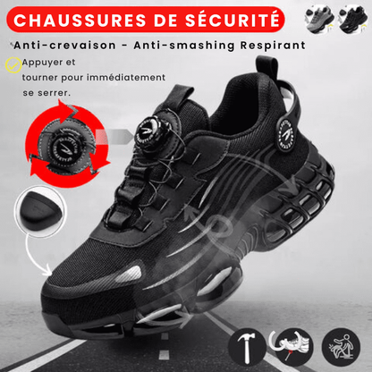 Steel Toe Safety Shoes with Rotating Closure — Unisex Work Boots 7