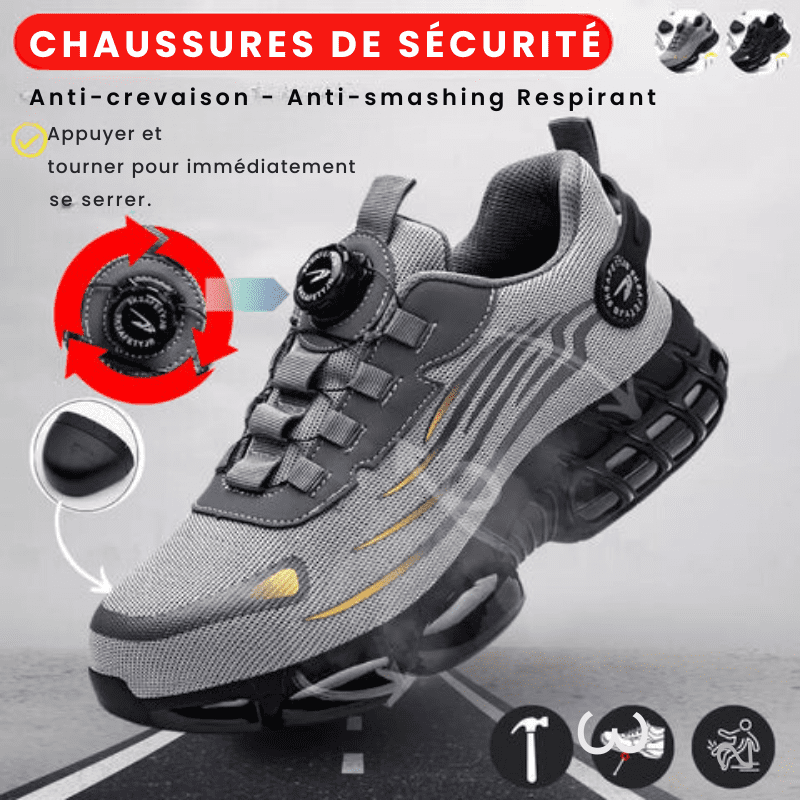 Steel Toe Safety Shoes with Rotating Closure — Unisex Work Boots 8