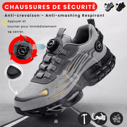 Steel Toe Safety Shoes with Rotating Closure — Unisex Work Boots 8