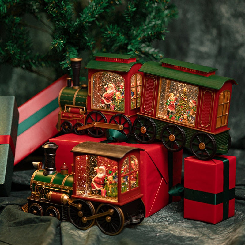 Santa Claus Christmas Train Music Box — 8 Songs & Snow Globe 2