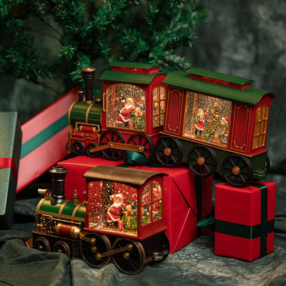 Santa Claus Christmas Train Music Box — 8 Songs & Snow Globe 2