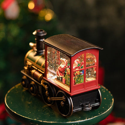 Santa Claus Christmas Train Music Box — 8 Songs & Snow Globe 3