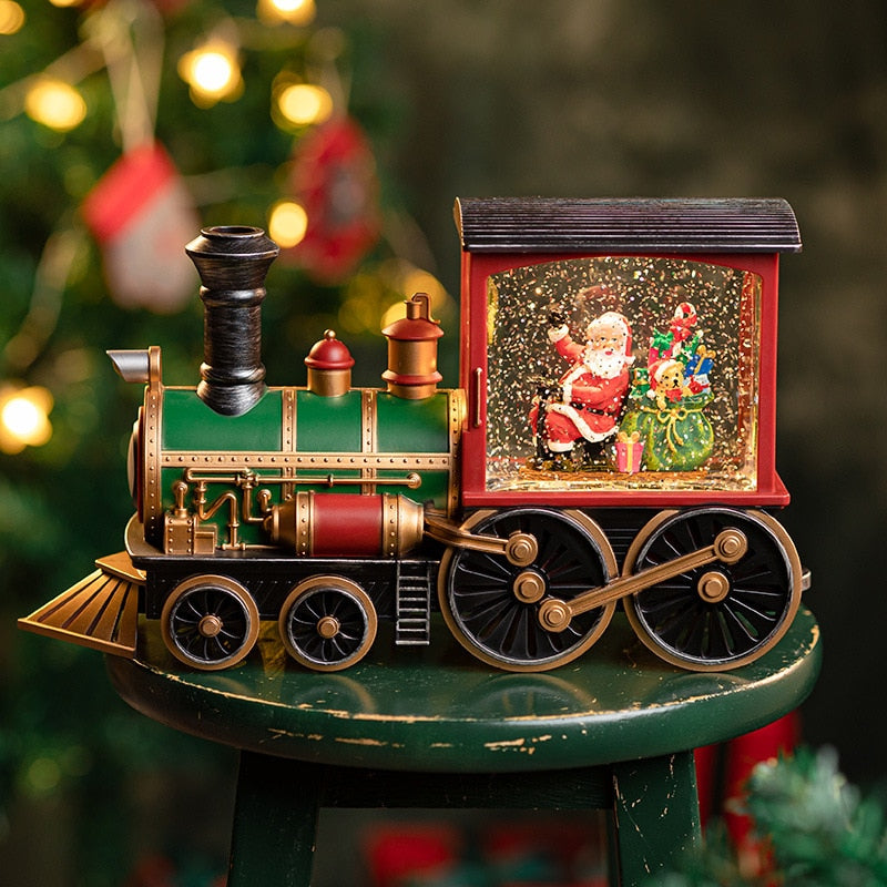 Santa Claus Christmas Train Music Box — 8 Songs & Snow Globe 4