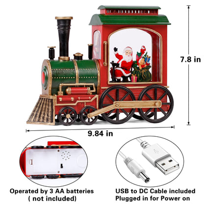 Santa Claus Christmas Train Music Box — 8 Songs & Snow Globe 7