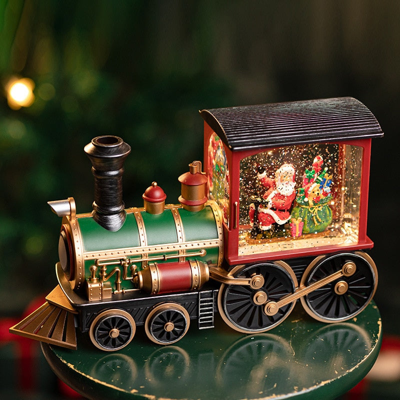 Santa Claus Christmas Train Music Box — 8 Songs & Snow Globe 1