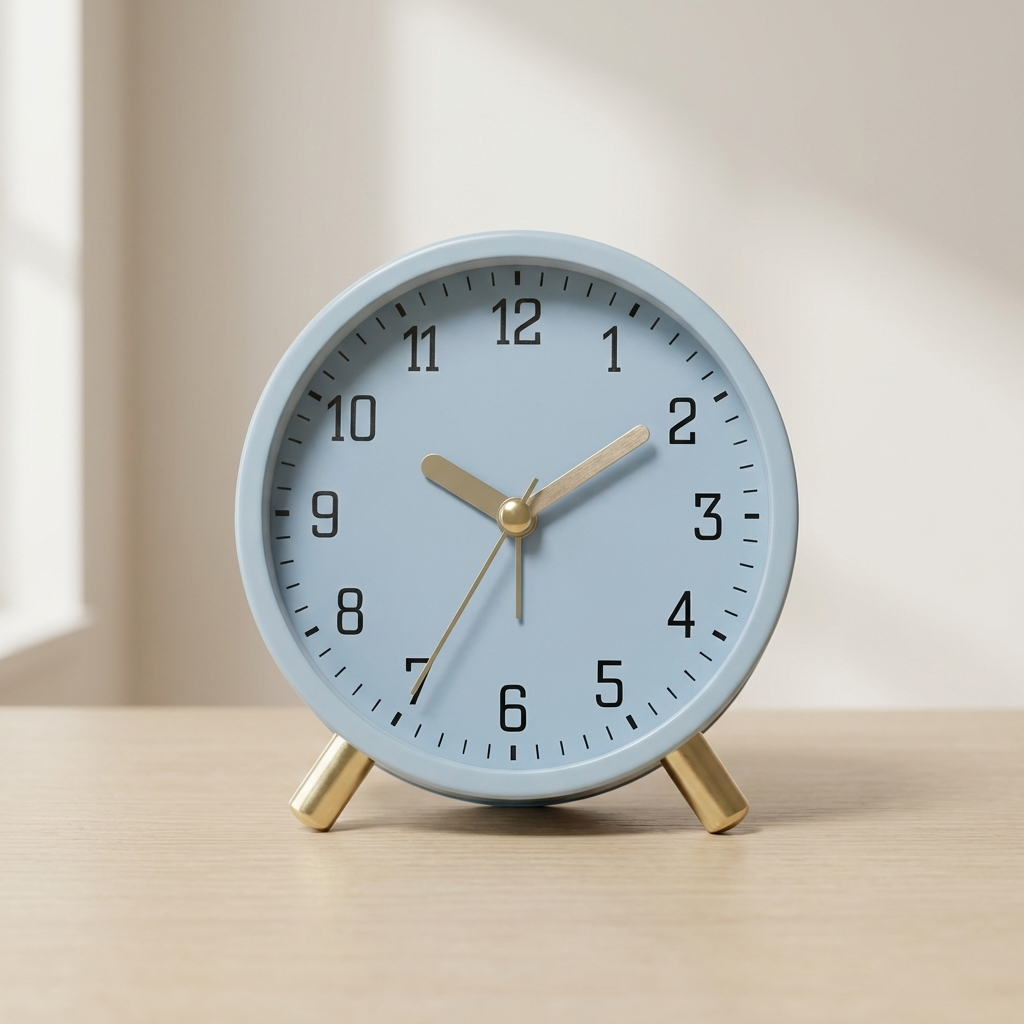 Scandinavian Silent Table Clock — Metal Glass Battery Powered 1