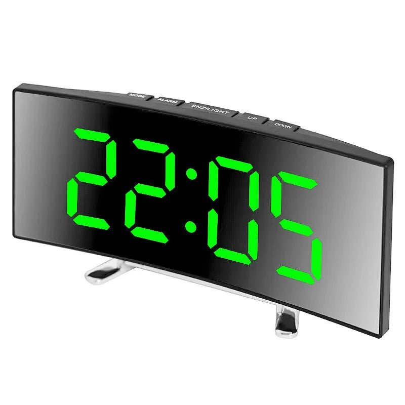Silent LED Alarm Clock — Large Display Slim Mirror Design 8