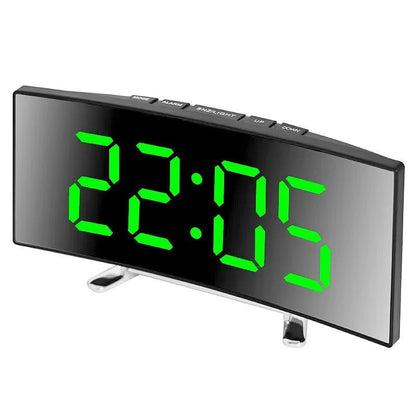 Silent LED Alarm Clock — Large Display Slim Mirror Design 8